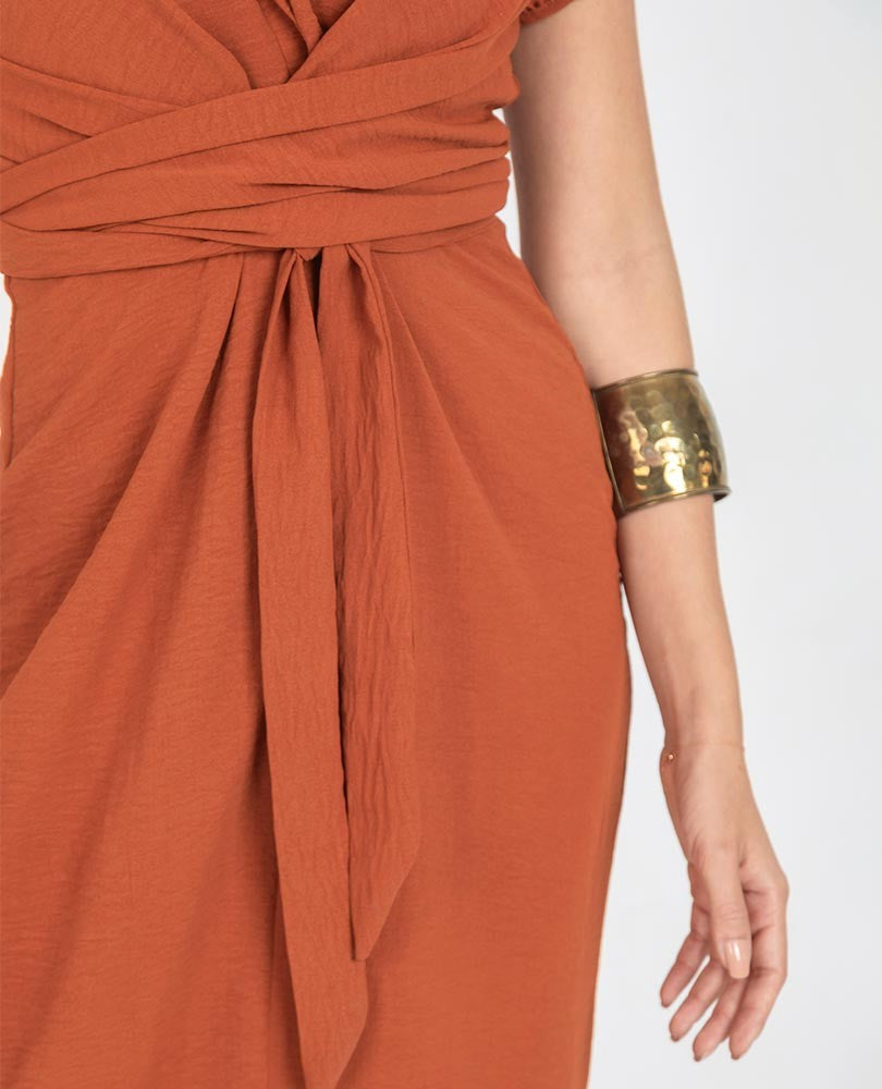 VESTIDO MIDI PARA MUJER CON TIRAS CRUZADAS Adrissa