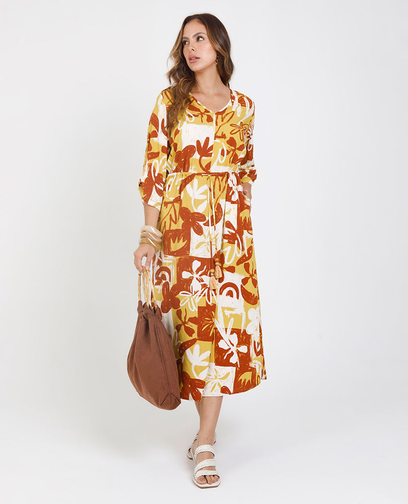 VESTIDO MIDI PARA MUJER ESTAMPADO Adrissa